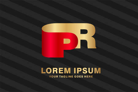 combination letter P and R monogram icon concept and letter mark style usable design illustration for business. industry. technology web icon design elementのイラスト素材