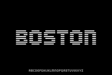 Unique stripes display font vectorのイラスト素材