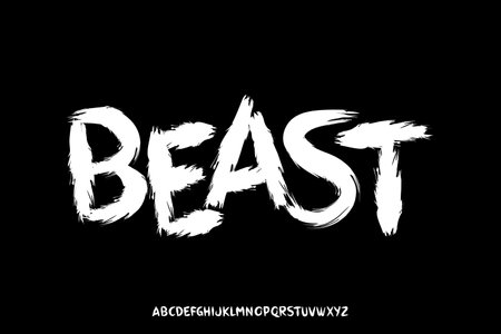 Creative animal hair brush stroke font vectorのイラスト素材