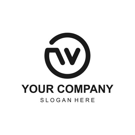 Modern abstract letter W on circle logo design vectorのイラスト素材