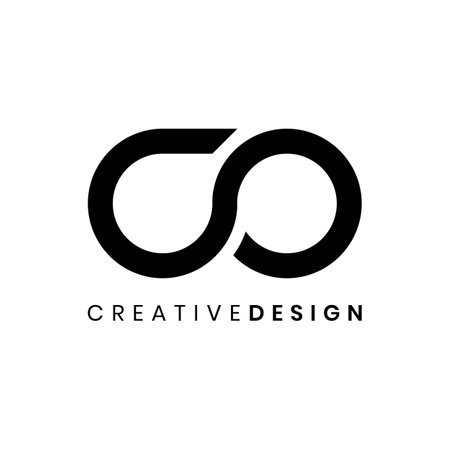Creative monogram initial CO logo design vector. Modern letter CO infinity conceptのイラスト素材