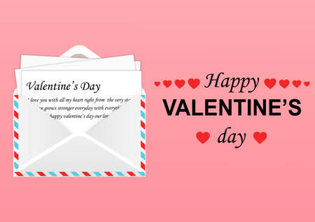Happy Valentine's Day Greeting Card.vector illustrationのイラスト素材