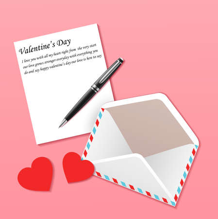 Happy Valentine's Day Greeting Card.vector illustrationのイラスト素材