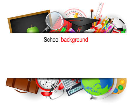 Back to school background, vector illustration.のイラスト素材