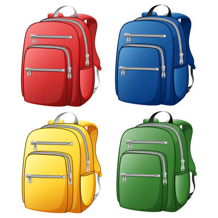 Back to school with colorful bag.の写真素材