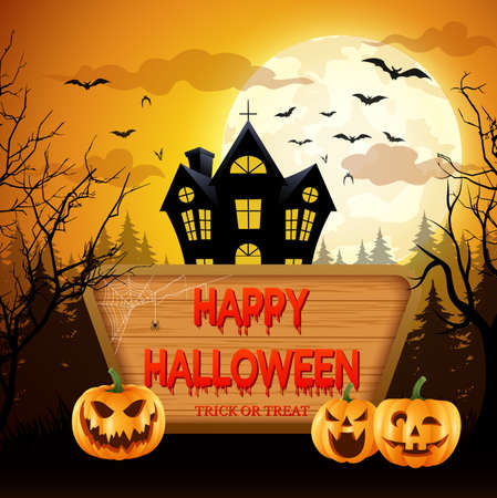 Happy Halloween.vector illustrationのイラスト素材