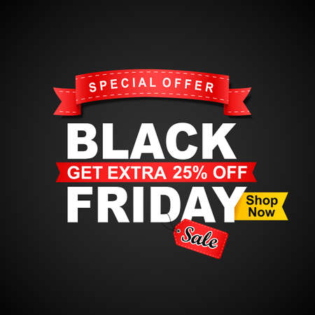 Black friday sale banner. illustrationの写真素材