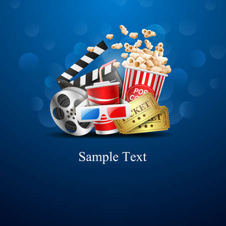 cinema design over blue background.vector illustrationのイラスト素材