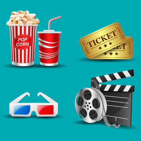 Illustration of movie iconのイラスト素材