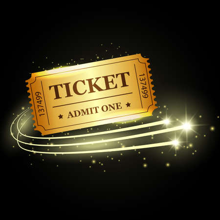 Vector illustration of gold ticketのイラスト素材
