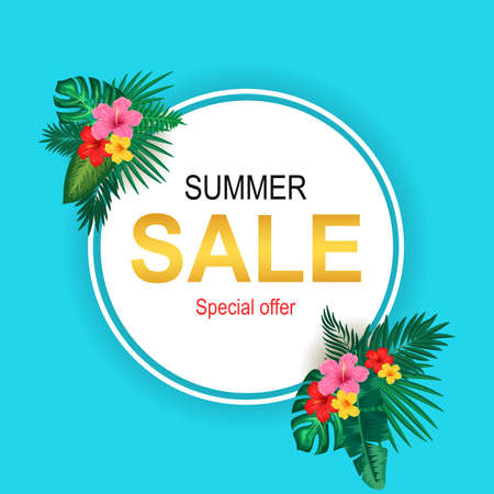 Summer sale background layout for banners.Vector illustration template.のイラスト素材