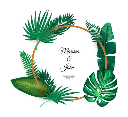 illustration of trendy Summer Tropical Leavesの写真素材