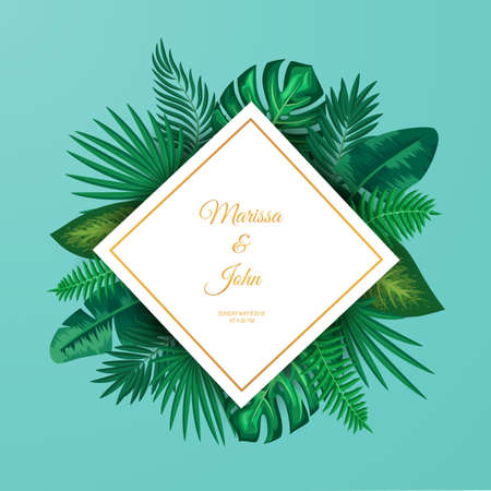illustration of trendy Summer Tropical Leavesの写真素材