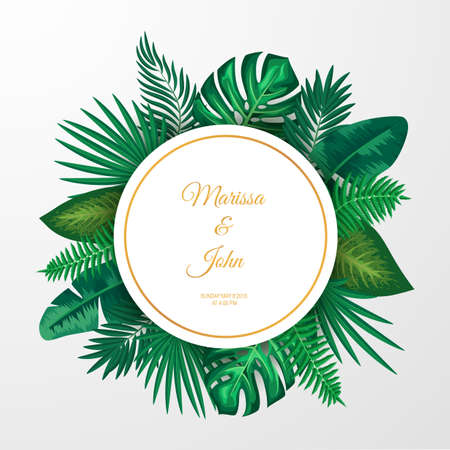 illustration of trendy Summer Tropical Leavesの写真素材