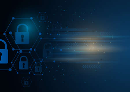 Isometric internet security lock business concept. illustrationの写真素材