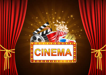cinema design over black background. illustrationの写真素材