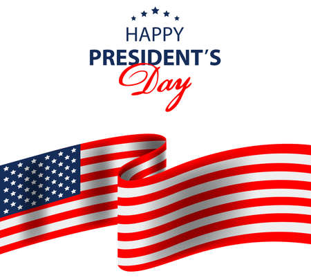 Happy Presidents Day background with flag USA. Vector illustrationのイラスト素材