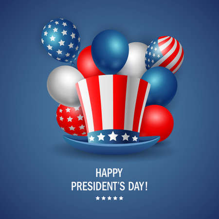 Happy President's day poster design with hat. Illustrationの写真素材