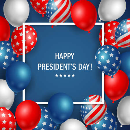 Happy Presidents day USA with colorful balloon background. Illustrationの写真素材