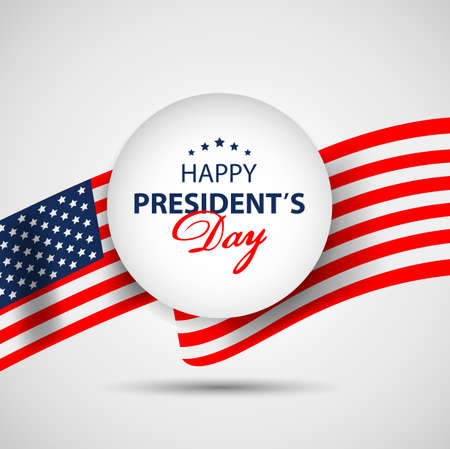 Presidents day paper banner background with american flag. Illustrationの写真素材