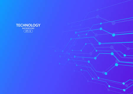 Abstract lines and dots connect background. Vector illustrationのイラスト素材