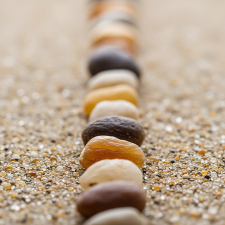 Zen stones on the sand. Selective focus. Shallow DOF.の素材
