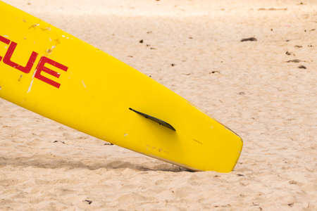 Surfboard yellow in holiday with family.の写真素材