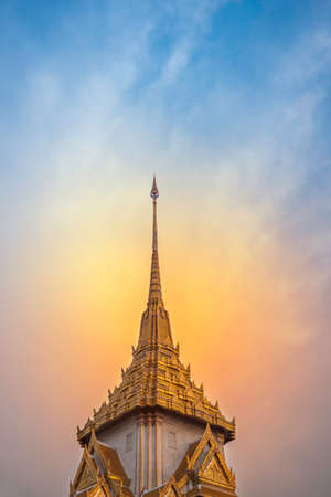 Temple in the morning at sunrise in Thailand.の写真素材