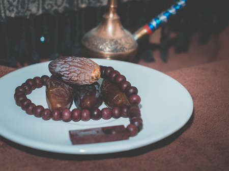 Ramadan Kareem and dates still life.の写真素材