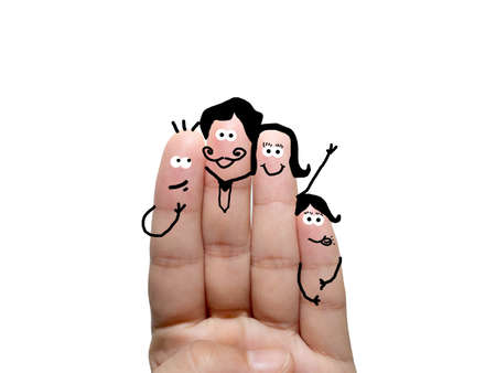 Fingers Family isolated on white background.の写真素材