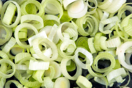 Salad made from chopped leek