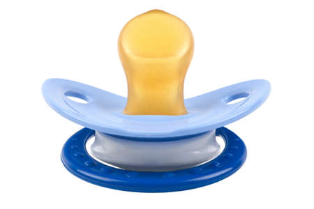 Blue pacifier isolated on white background