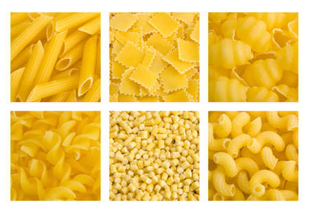 Set of various pasta backgrounds の写真素材