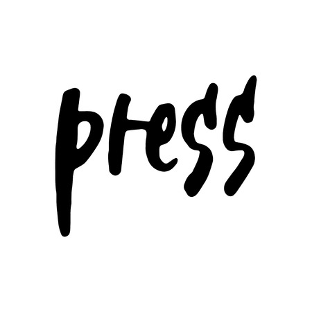 Hand drawn word- Press. Lettering design for posters, t-shirts, cards, invitations, stickers, banners, advertisement. Vector EPS 10のイラスト素材