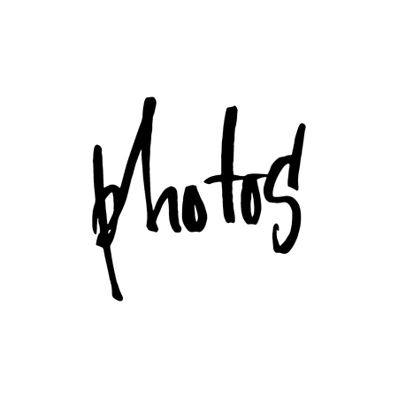 Hand drawn word- Photos. Lettering design for posters, t-shirts, cards, invitations, stickers, banners advertisementのイラスト素材