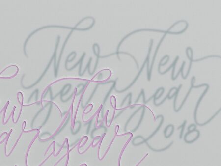 Happy New Year 2018- phrase. Holiday lettering illustration. Cut out phrase in paper.の写真素材