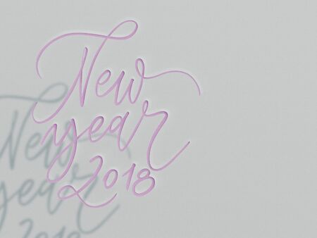 Happy New Year 2018- phrase. Holiday lettering illustration. Cut out phrase in paper.の写真素材