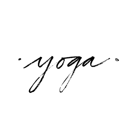 Hand lettering Yoga logo letters. Can be printed on greeting cards, paper and textile designsのイラスト素材