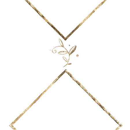 Golden leaf design elements. Decoration elements for invitation, wedding cards, valentines day,...