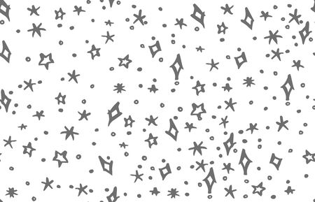 Christmas snow and stars pattern background. Greeting card invitation with xmas snowfall. Vintage illustrationのイラスト素材