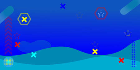 Wave background in light blue and dark blueのイラスト素材