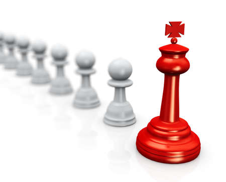 3d king chess leader with followersの写真素材