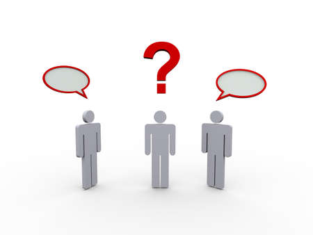 3d illustration of peropld talking and discussing, Another person has thinking about confused...