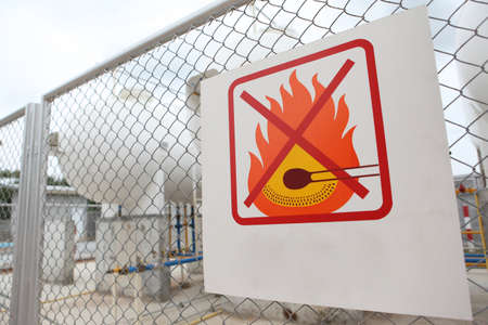 no fires sign at the factory