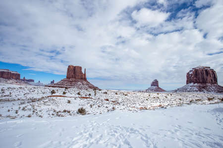 Monument Valley in winterの写真素材