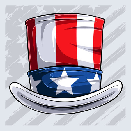 4th of July Uncle Sam hat independence day hat isolated on white backgroundのイラスト素材