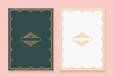 Vintage Royal Greeting Card with Golden Frame.のイラスト素材