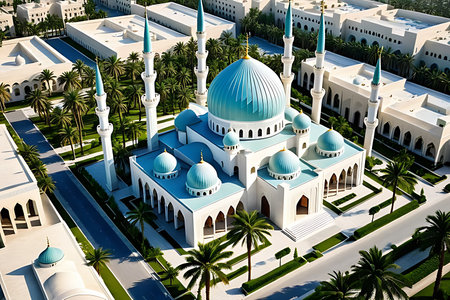 Mosque in Abu Dhabi, United Arab Emirates (UAE)の素材