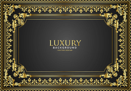 Luxury background with gold ornament and place for text. Vector illustrationのイラスト素材
