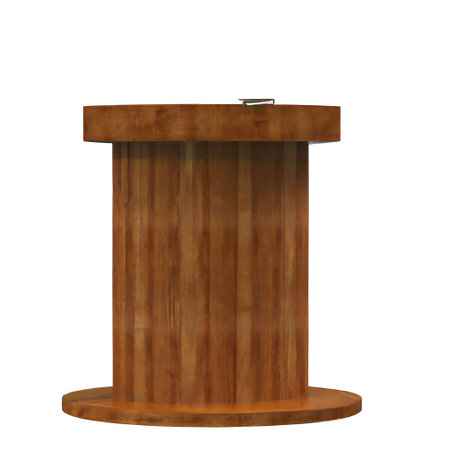 wooden podium isolated on a white background. 3d rendering.の素材